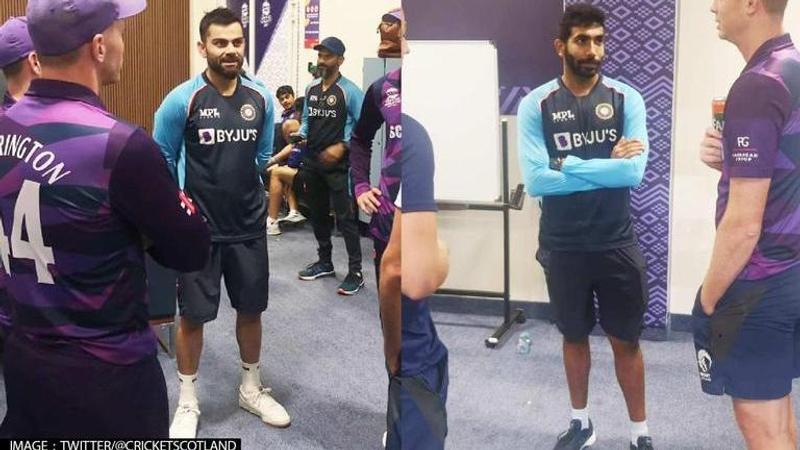 Team India players visit Scotland cricket dressing room