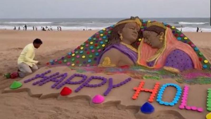 Holi 2024: Sand Art On Puri Beach