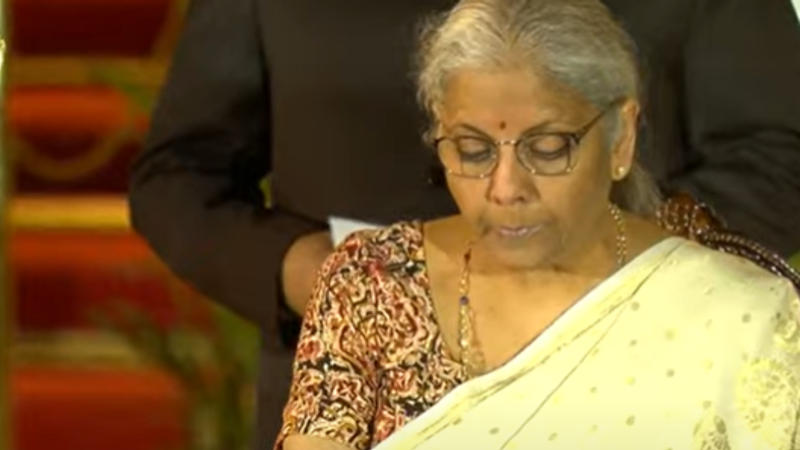 Nirmala Sitharaman's oath taking look