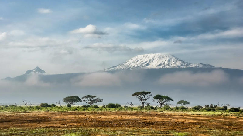 View of Kilimanjaro from Amboseli National Park, Kenya
