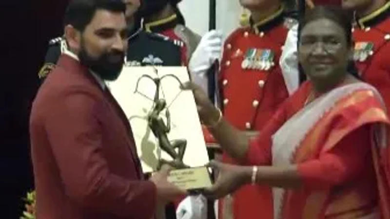 Mohammed Shami receives Arjuna Award