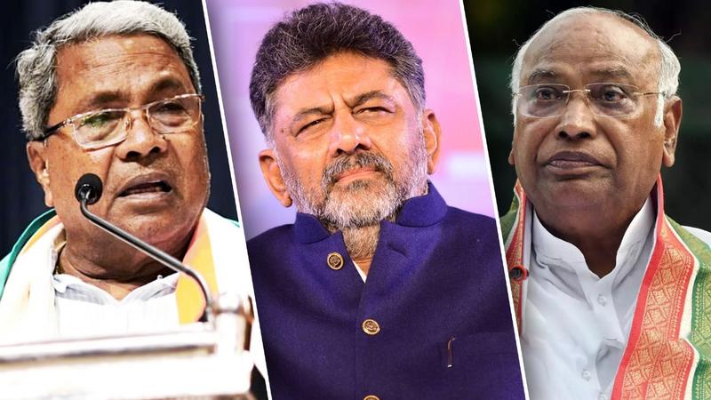 Siddaramaiah, DK Shivakumar and Mallikarjun Kharge