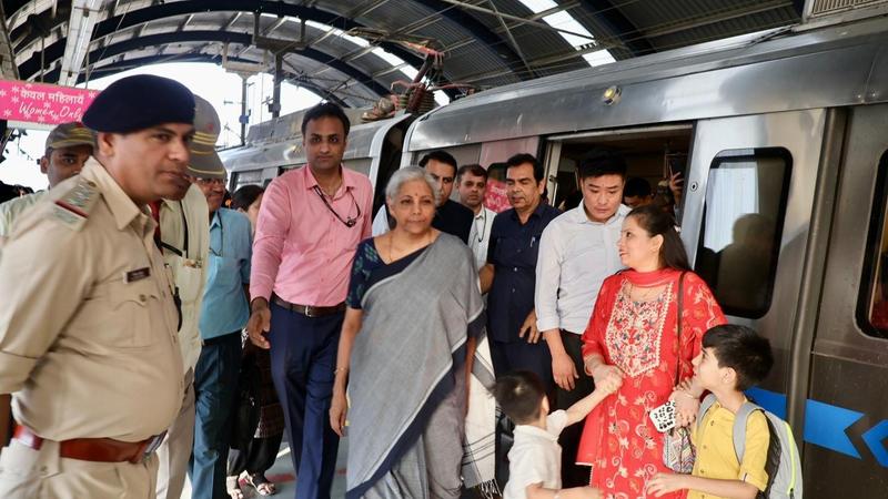 Union Finance Minister Nirmala Sitharaman took metro ride to reach Laxmi Nagar in Delhi