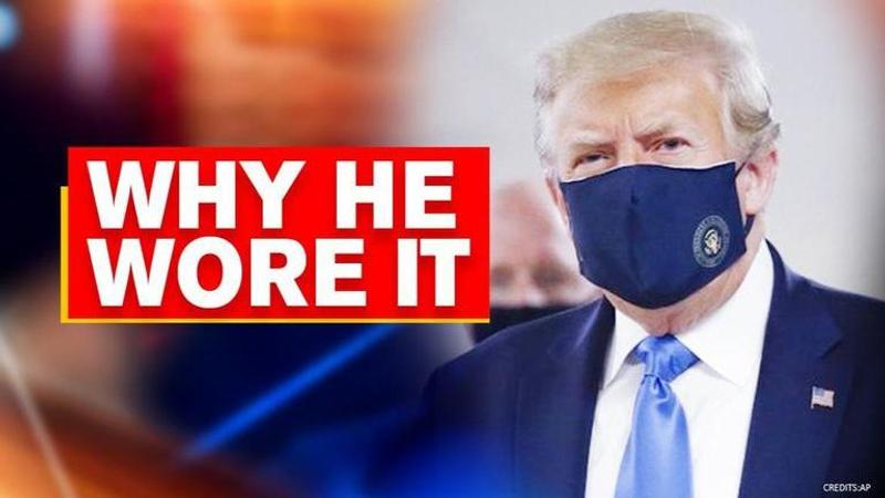 Donald Trump dons a face mask for the first time amid COVID-19