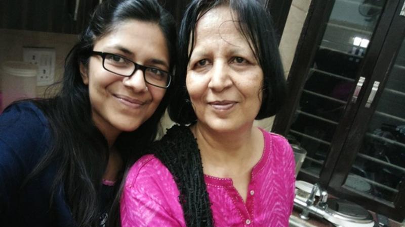 Swati Maliwal with Mother