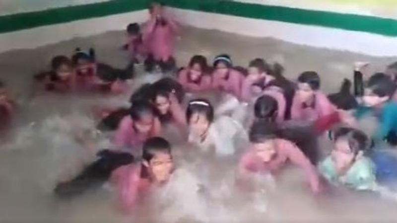 Video Of Students Swimming In Classroom Goes Viral