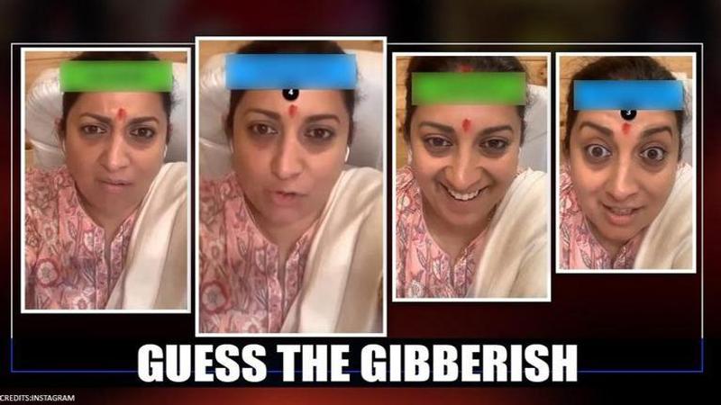 Smriti Irani's reaction after a wrong answer in gibberish challenge is priceless