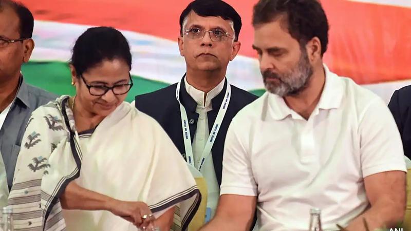 West Bengal CM Mamata Banerjee with Congress MP Rahul Gandhi 