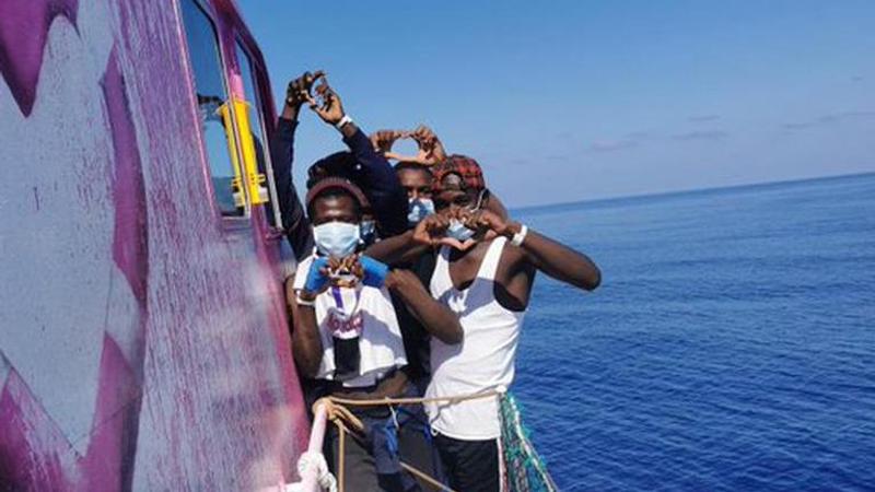 Migrants rescued by Banksy ship brought to Italy