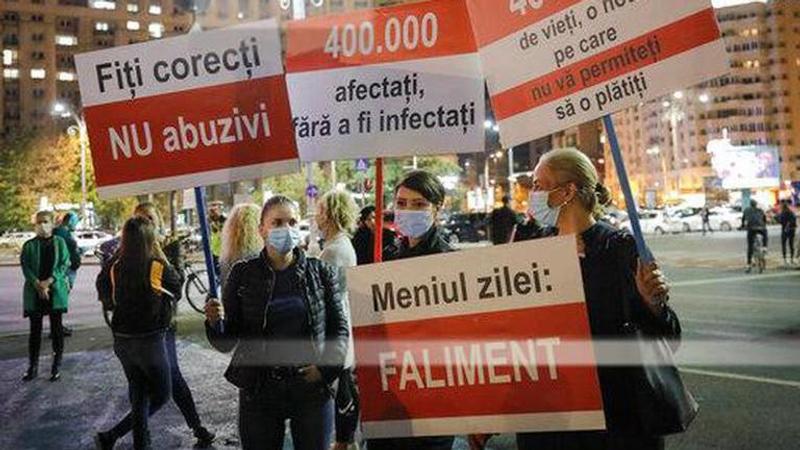 Protest against virus restrictions in Romania