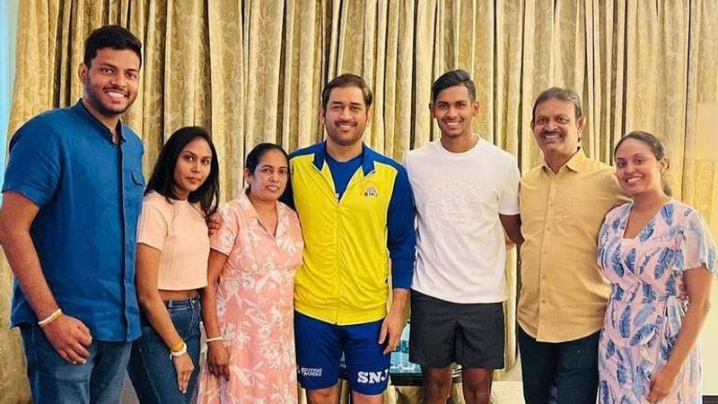 MS Dhoni and Matheesha Pathirana family