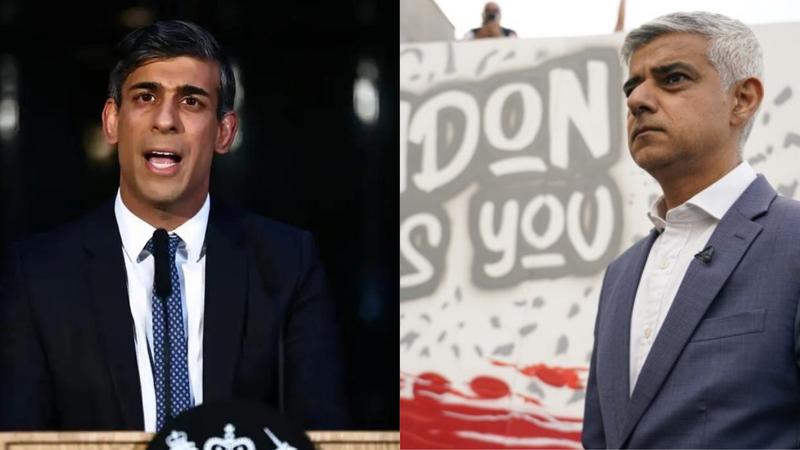 UK PM Rishi Sunak and London Mayor Sadiq Khan