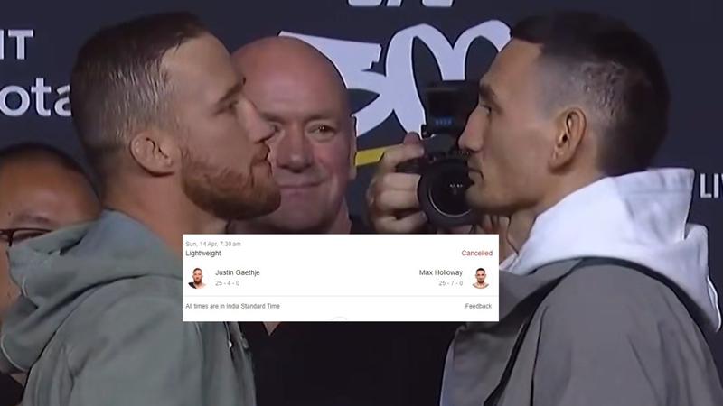 Justin Gaethje vs Max Holloway