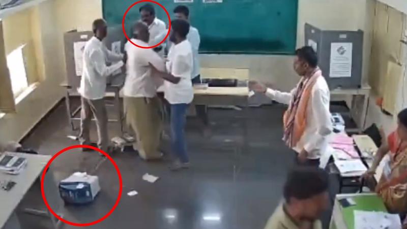 Andhra EVM Vandalism: Jagan Reddy YSRCP's MLA Destroys EVM on Polling Day | Shocking Video Emerges