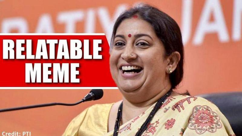 Smriti Irani shares a highly relatable meme