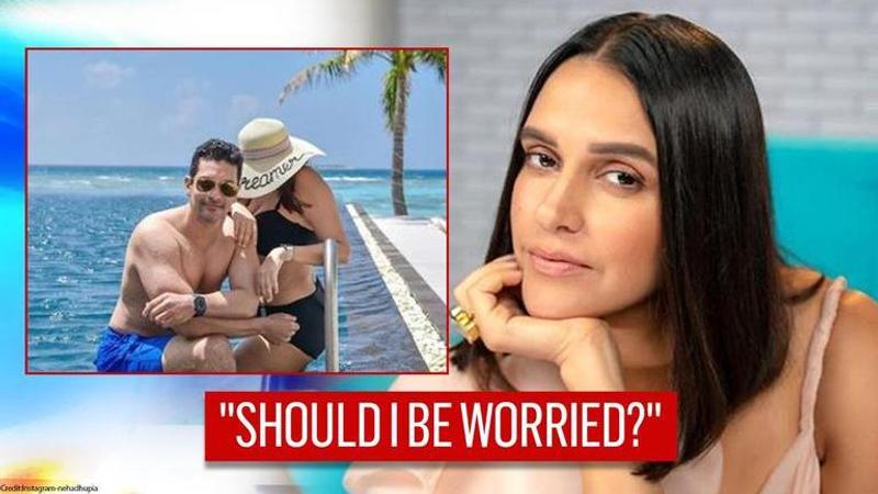 Neha Dhupia quips 'should I be worried?' as Angad Bedi 'spotted with woman in Maldives'