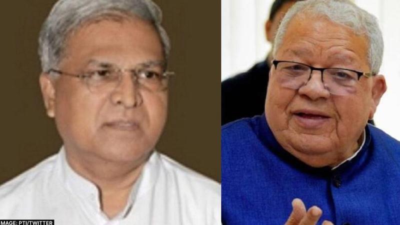 Rajasthan Governor Kalraj Mishra and Madhya Pradesh Governor Mangu Bhai Patel