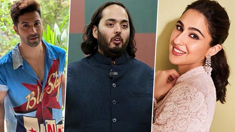 File photo of Anant Ambani, Sara Ali Khan, Varun Dhawan