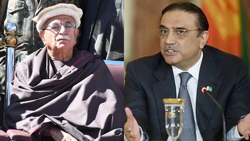 Pakistani Presidential hopeful Mehmood Khan Achakzai and former President of Pakistan Asif Ali Zardari