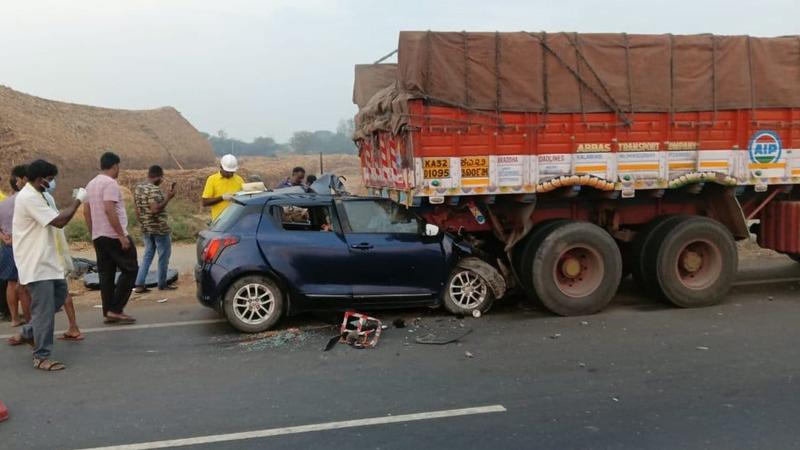 All five occupants of the car died on the spot.