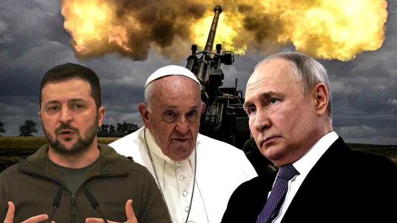 Ukrainian President Volodymyr Zelenskyy, Vatican Sovereign Pope Francis and Russian President Vladimir Putin