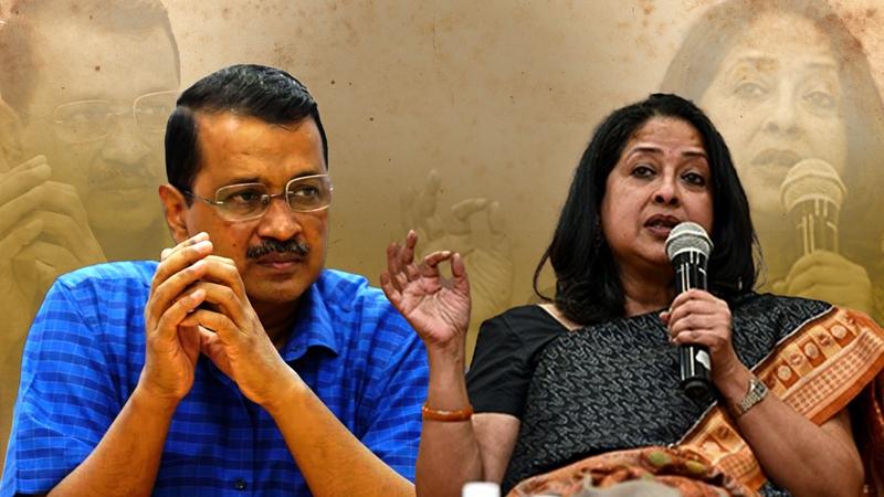 Arvind Kejriwal (Right) and Sharmistha Mukherjee (Left) 