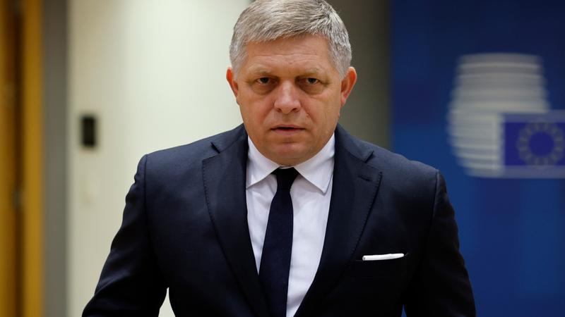 FILE - Slovakia's Prime Minister Robert Fico arrives to a round table meeting at an EU summit in Brussels, Feb. 1, 2024. 