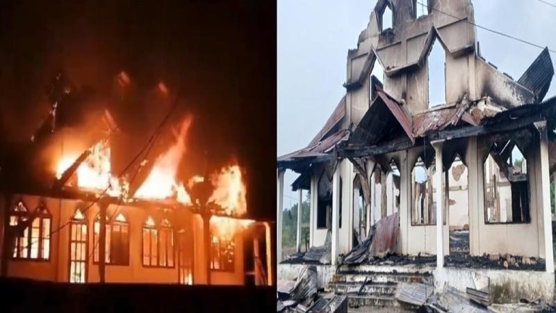 Meghalaya's Mupliang Church gutted in massive fire