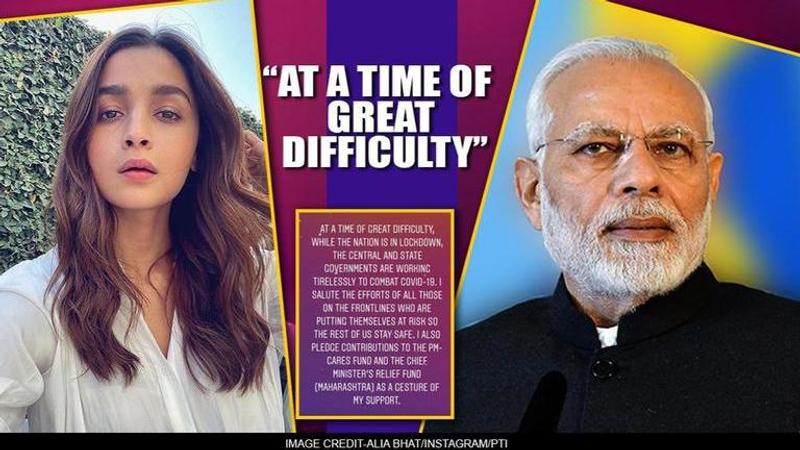 COVID-19: Alia Bhatt pledges contribution to PM-CARES, Maharashtra fund, hails frontliners