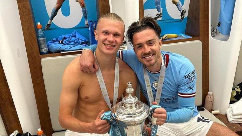 Crazy scenes in Man City's dressing room after FA Cup win as Grealish posts video - WATCH