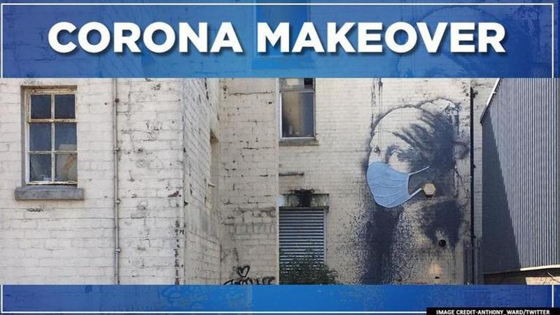 Banksy's famous 'Girl with a Pierced Eardrum' gets a corona makeover in the pandemic era