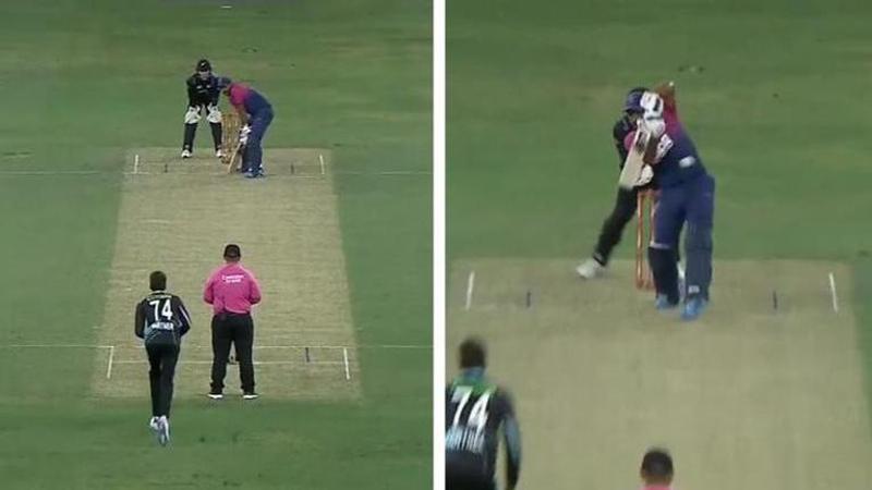 Mitchell Santner defies the laws of Physics as he takes a jaw dropping catch - WATCH