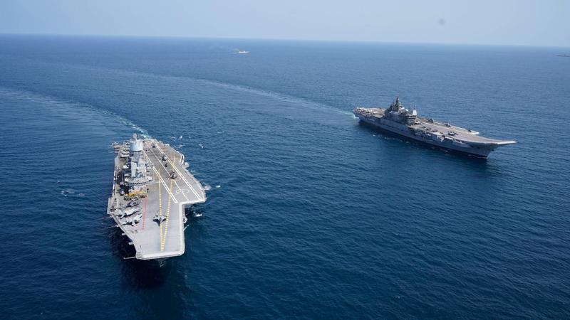 INS Vikramaditya along with INS Vikrant 