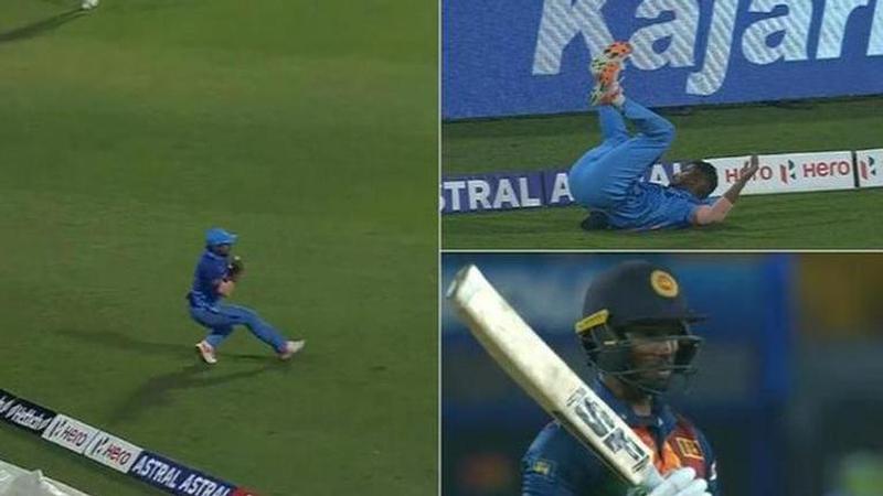 Rahul Tripathi, IND vs SL, Rahul Tripathi Catch, Pathum Nissanka, rahul tripathi catch, rahul tripathi running catch, india vs sri lanka